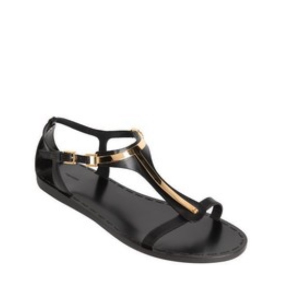 Tom Ford Gold T Strap Flat Sandal sz36 - Picture 1 of 9